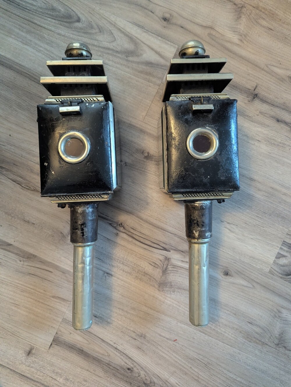 Antique Coach Lights / Candle Holders - Picture 4 of 6